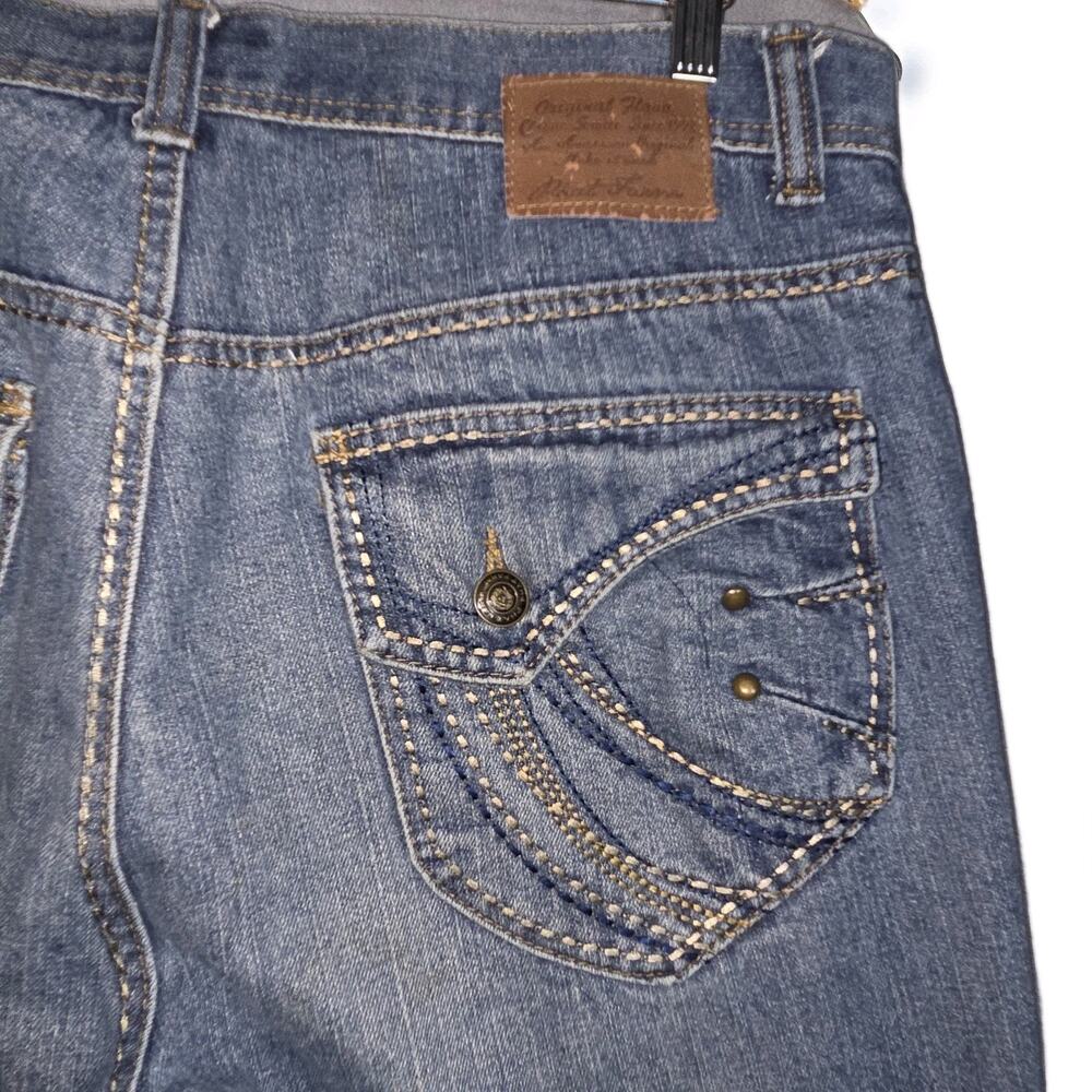 Y2K Phat Farm Jeans Mens 34x30 Blue Wide Leg Denim Hip Hop Streetwear! Embroider